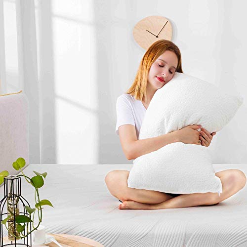 Shredded Memory Foam Pillow Cooling Bed Pillows for Sleeping with Washable Removable Pillowcase for Side Back Sleepers - Queen
