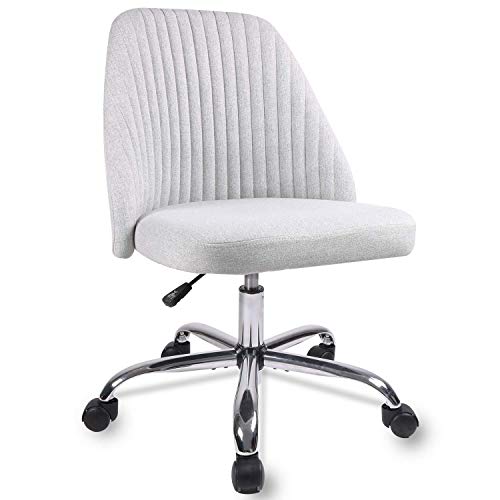 Home Office Modern Twill Fabric Adjustable Mid-Back Task Ergonomic Executive Chair, Gray