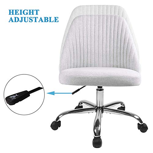 Home Office Modern Twill Fabric Adjustable Mid-Back Task Ergonomic Executive Chair, Gray