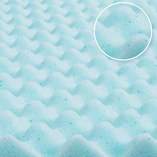 Milemont 1.5 inch Mattress Topper,Egg Crate Design Gel Swirl Memory Foam Bed Topper for Pressure Relief King Size