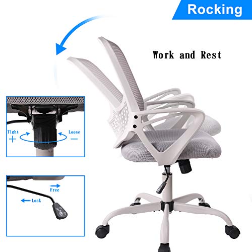 Office Chair, Ergonomic Desk Chair Computer Task Chair Mesh with Armrests Mid-Back for Home Office Conference Study Room, Gray