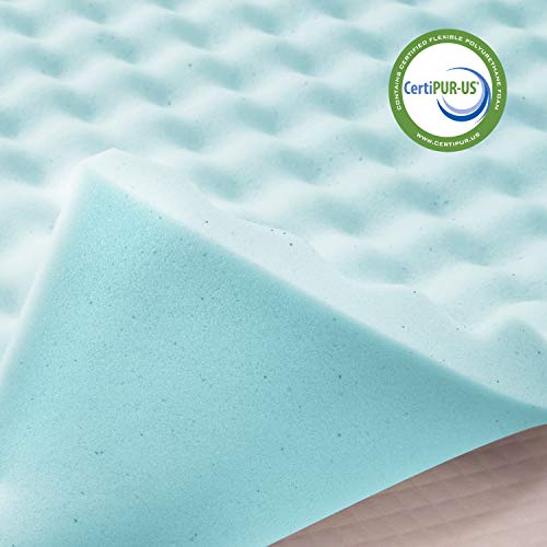 Milemont 1.5 inch Mattress Topper,Egg Crate Design Gel Swirl Memory Foam Bed Topper for Pressure Relief King Size