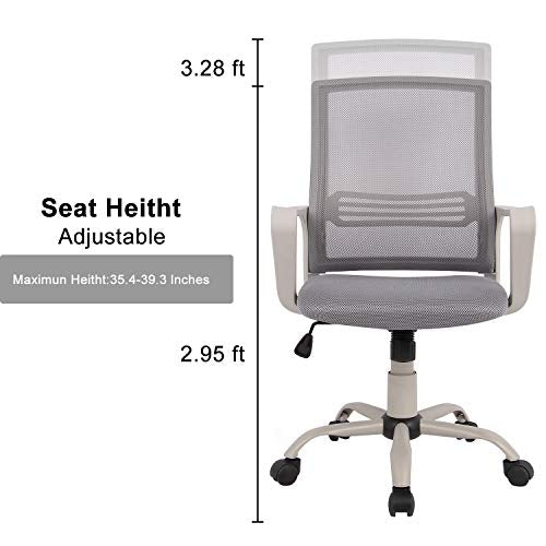 Office Chair, Mid Back Mesh Office Computer Swivel Desk Task Chair, Ergonomic Executive Chair with Armrests
