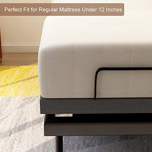 Adjustable Bed Base Frame Smart Electric Beds Foundation (Twin XL, Gray)