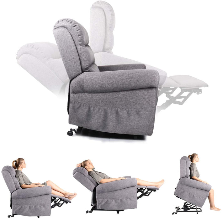 Recliner Chair, Lift Chair Electric Power Recliner Chair Sofa for Elderly Fabric Single Modern Sofa for Living Room Home Theater Seating