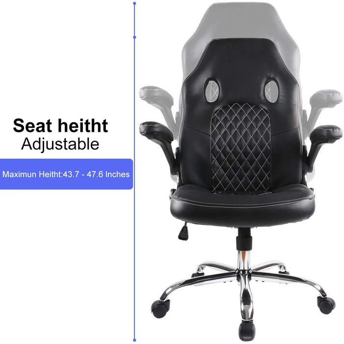 Leather Gaming Chair, Adjustable Racing Chair