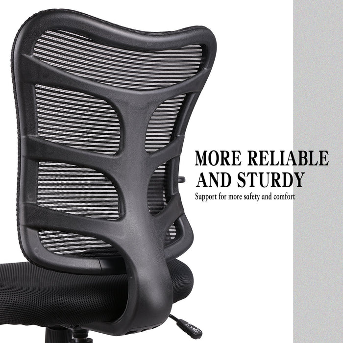 SmugChair Ergonomic Mid Back Mesh Office Chair Black