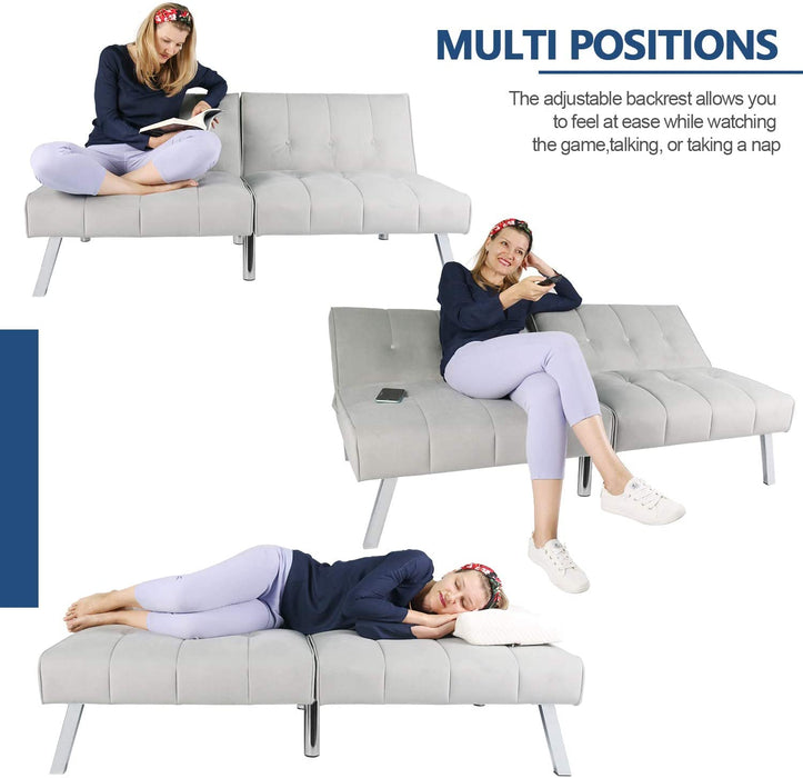 Sofa Bed Sofa Futon Convertible Futon Sofa Bed, Sofa Couch Adjustable Sleeper Sofa Recliner Couch Loveseat Living Room Furniture, Convertible Sofa for Compact Living Space, Apartment, Dorm, Office