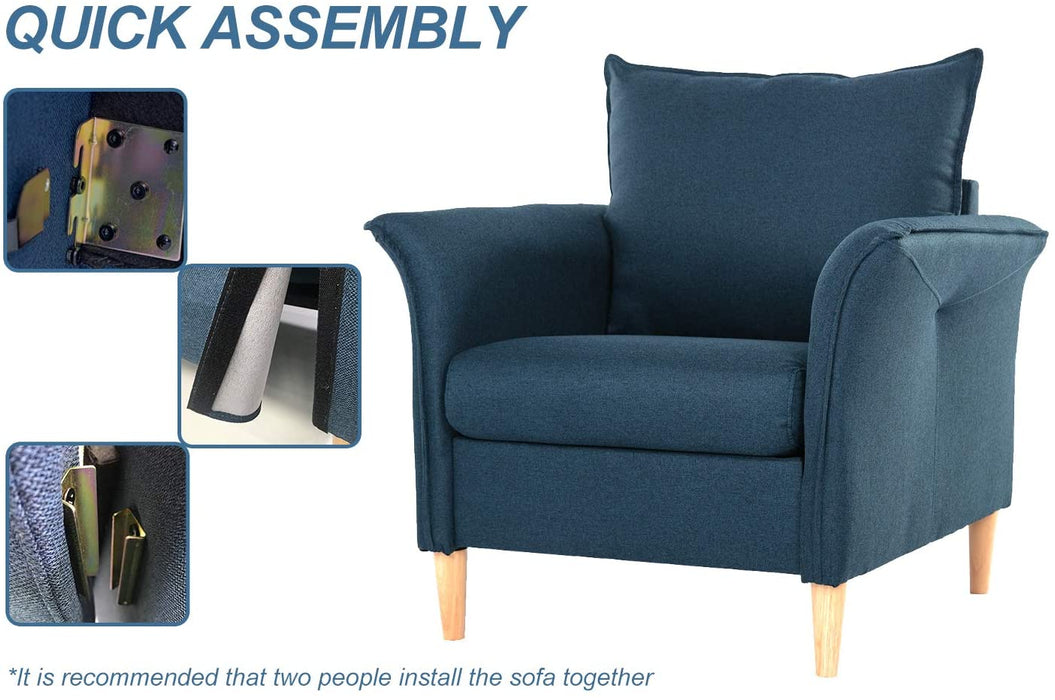 Living Room Chair, Modern Fabric Chair, Single Sofa Comfy Upholstered Living Room Chair,Arm Chair Living Room Furniture