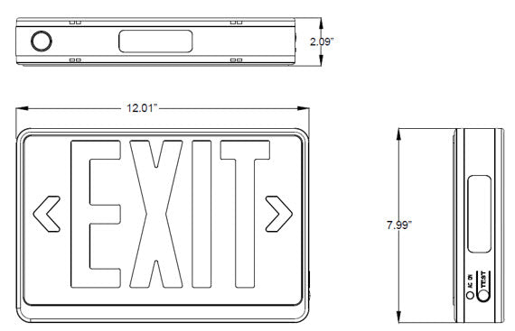 LOC-EXIT-1.2WGLW - LED WHITE AND GREEN EXIT SIGN 1.2W, EMERGENCY WATT 0.36W, UL & TITLE 20 LISTED