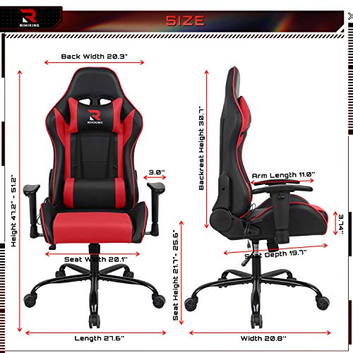 Massage Computer Gaming Chair-High Back PU Leather Racing Desk Office Chair, Swivel Adjustable Armrest Soft Headrest&Backrest Ergonomic