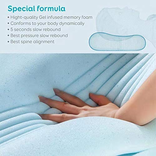 Memory Foam Pillow, Bed Pillow for Sleeping, Adjustable Contour Pillow for Neck Pain, Neck Support for Back, Stomach, Side Sleepers, Orthopedic Cervical Pillow, CertiPUR-US