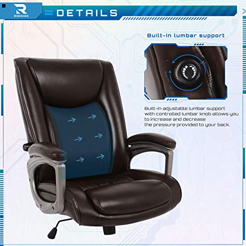 Executive Office Chair - Adjustable Height Built-in Lumbar Support Tilt Angle Computer Desk Chair, Swivel Task Thick Padded for Comfort