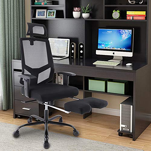 Office Chair Mesh Executive Chair Adjustable Armrest/Headrest Rotating Chair with Footrest Lounge Chair