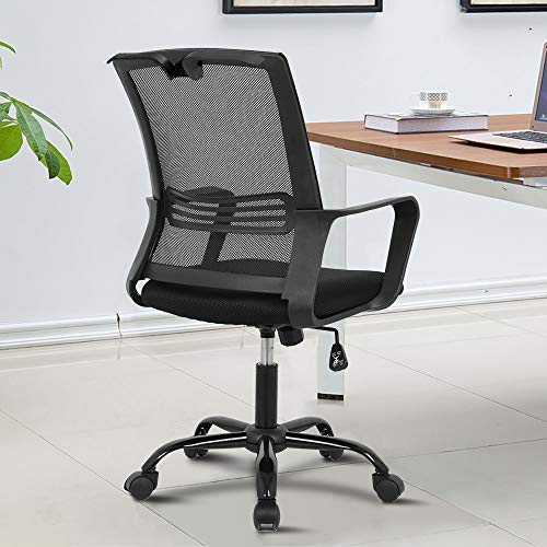 Office Chair, Mid-Back Breathable Mesh Office Desk Computer Desk Chair with Lumbar Support