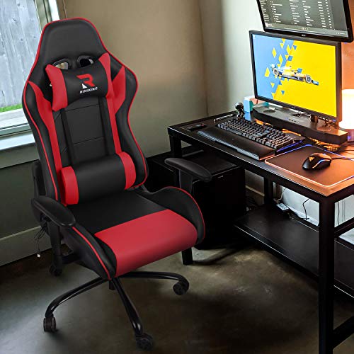 Massage Computer Gaming Chair-High Back PU Leather Racing Desk Office Chair, Swivel Adjustable Armrest Soft Headrest&Backrest Ergonomic