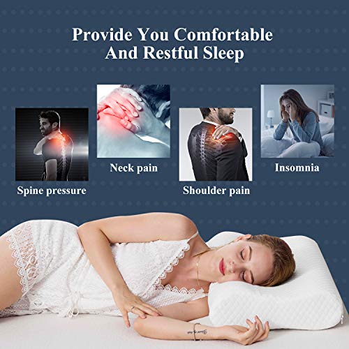 Contour Memory Foam Pillow, Adjustable Sandwich Pillow, Orthopedic Ergonomic Cervical Pillow, Neck Support, CertiPUR-US