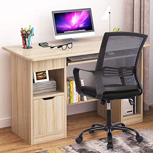 Mid-Back Ergonomic Office Lumbar Support Mesh Computer Desk Task Chair with Armrests