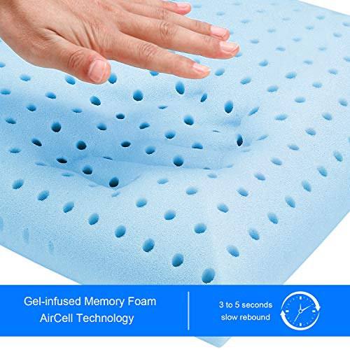Ventilated Gel Memory Foam Pillow, Bed Pillows for Sleeping, Neck Support for Back, Stomach, Side Sleepers, CertiPUR-US, Standard Size