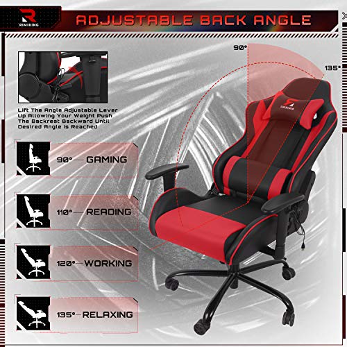 Massage Computer Gaming Chair-High Back PU Leather Racing Desk Office Chair, Swivel Adjustable Armrest Soft Headrest&Backrest Ergonomic