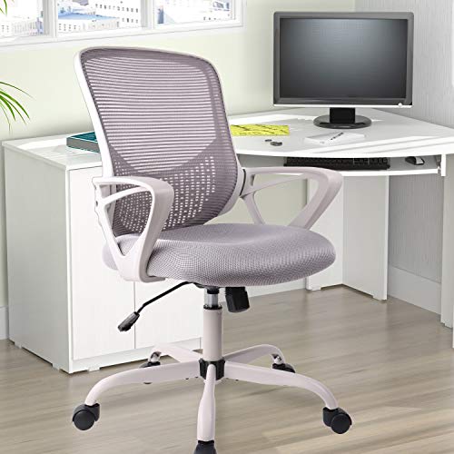 Office Chair, Ergonomic Desk Chair Computer Task Chair Mesh with Armrests Mid-Back for Home Office Conference Study Room, Gray