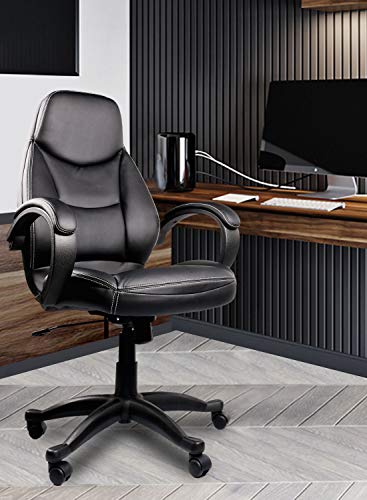 Ergonomic Adjustable Office Chair,Home Office Chair, PU Leather Executive Computer Chair Swivel Task Desk Chair High Back Desk Chair with Lumbar Support