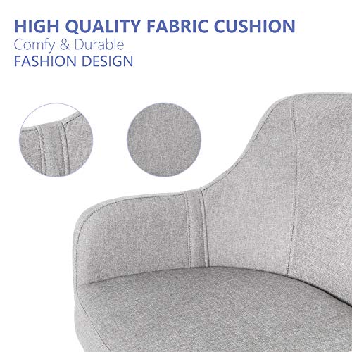 Home Office Chair Padded Computer Task Chair Adjustable Desk Chair with Swivel Casters for Office Leisure Grey