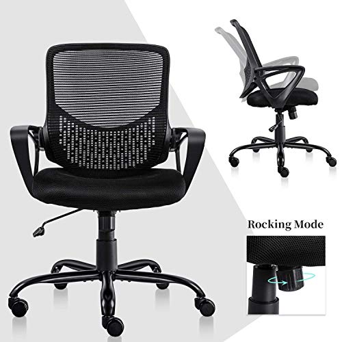 Ergonomic Office Chair Lumbar Support Mesh Chair Computer Desk Task Chair with Armrests