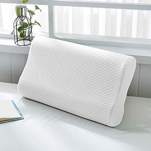 Memory Foam Pillow, Standard Breathable Cooling Bed Pillow for Sleeping, Adjustable Pillow for Neck Pain