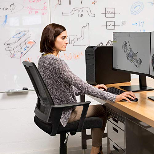 Mid-Back Ergonomic Office Lumbar Support Mesh Computer Desk Task Chair with Armrests
