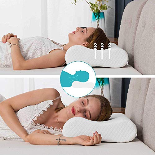 Memory Foam Pillow, Standard Breathable Cooling Bed Pillow for Sleeping, Adjustable Pillow for Neck Pain