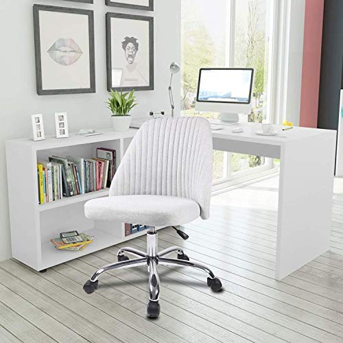 Home Office Modern Twill Fabric Adjustable Mid-Back Task Ergonomic Executive Chair, Gray