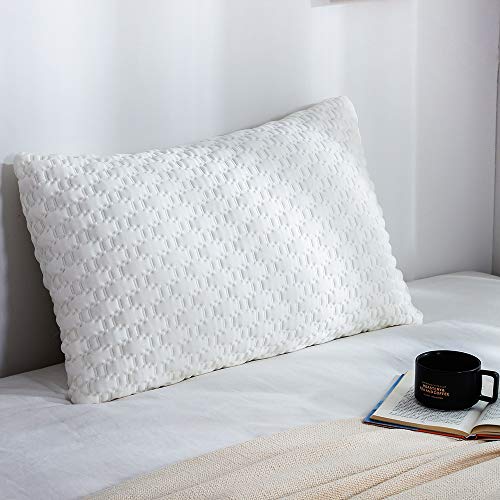 Shredded Memory Foam Pillow, Bed Pillows, Pillow for Sleeping – Support Side Back Stomach Sleepers, CertiPUR-US , Queen