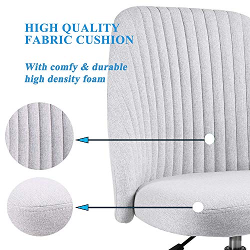 Home Office Modern Twill Fabric Adjustable Mid-Back Task Ergonomic Executive Chair, Gray