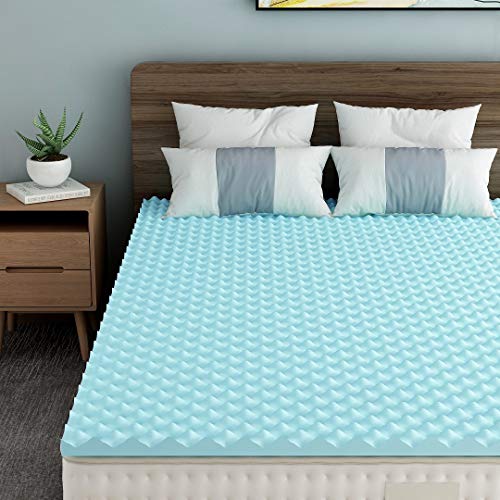Milemont 1.5 inch Mattress Topper,Egg Crate Design Gel Swirl Memory Foam Bed Topper for Pressure Relief King Size