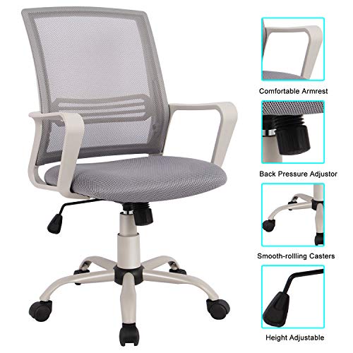 Office Chair, Mid Back Mesh Office Computer Swivel Desk Task Chair, Ergonomic Executive Chair with Armrests