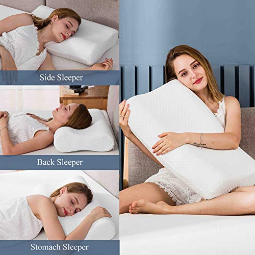 Contour Memory Foam Pillow, Adjustable Sandwich Pillow, Orthopedic Ergonomic Cervical Pillow, Neck Support, CertiPUR-US