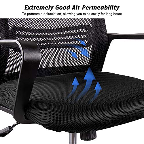 Drafting Chair Tall Office Chair for Standing Desk Drafting Mesh Table Chair with Foot Ring (Dark Black)