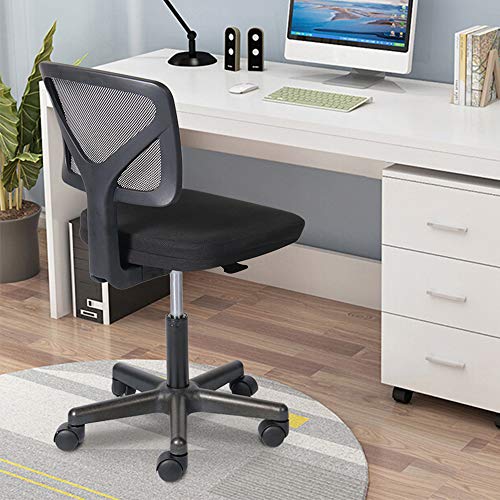 Office Chair, Armless Desk Chair Task Mesh Computer Chair with Adjustable Height Swiveling Casters for Kids Women Adults