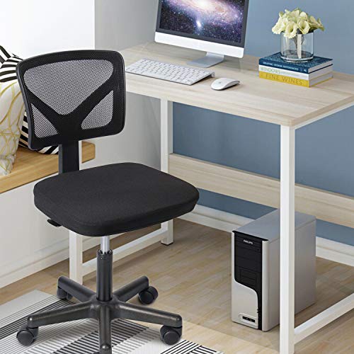 Office Chair, Armless Desk Chair Task Mesh Computer Chair with Adjustable Height Swiveling Casters for Kids Women Adults