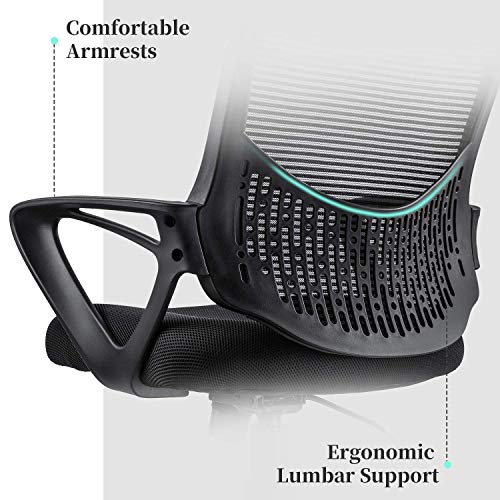 Ergonomic Office Chair Lumbar Support Mesh Chair Computer Desk Task Chair with Armrests