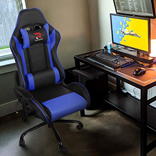 Massage Computer Gaming Chair-High Back PU Leather Racing Desk Office Chair, Swivel Adjustable Armrest Soft Headrest&Backrest Ergonomic