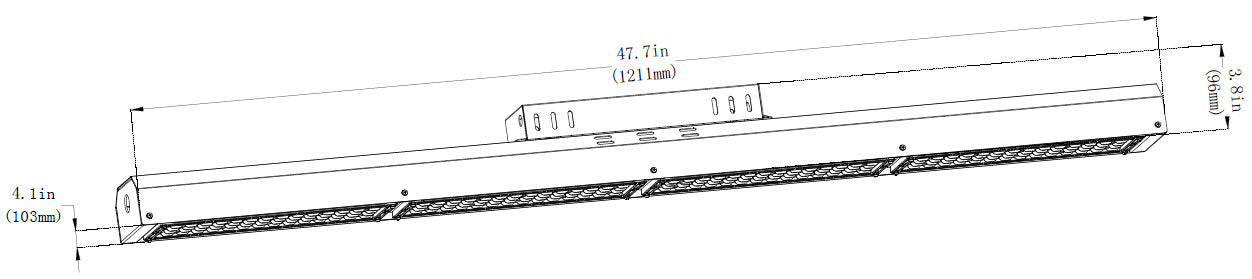 LOD-MSL-LHB200W-50KD - ASSEMBLED IN USA SERIES 200W LED LINEAR HIGH BAY, 5000K 28,600LM, 143LM/W, 100-277VAC, IP66, CRI 70, BEAM ANGLE 90 DEGREES, ETL & DLC PREMIUM LISTED