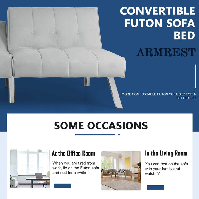 Sofa Bed Sofa Futon Convertible Futon Sofa Bed, Sofa Couch Adjustable Sleeper Sofa Recliner Couch Loveseat Living Room Furniture, Convertible Sofa for Compact Living Space, Apartment, Dorm, Office