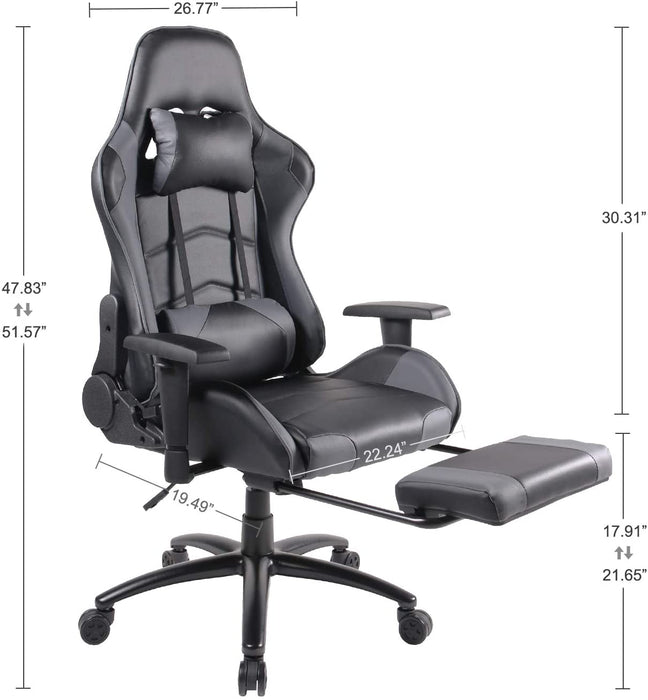 Gaming Chair, Ergonomic Adjustable  PU Leather Racing Chair