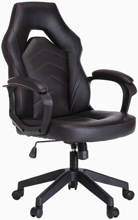 Gaming Chair, Bonded Leather Adjustable Racing Chair(Black)