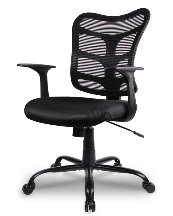 0581F Ergonomic Office Mesh Computer Desk Swivel Task Chair with Armrests and Lumbar Support, Black