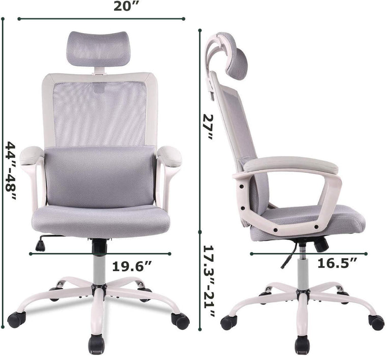 SmugChair Ergonomic Grey Mesh High Back Office Chair