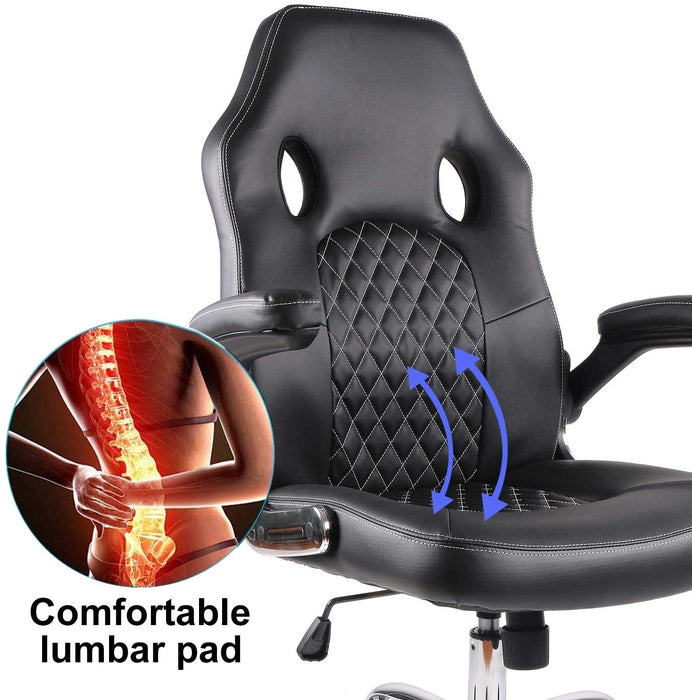 Leather Gaming Chair, Adjustable Racing Chair