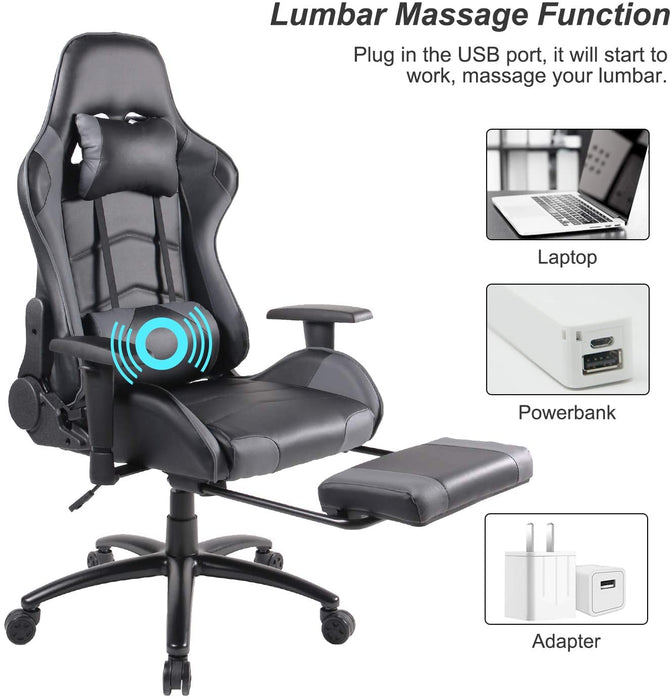 Gaming Chair, Ergonomic Adjustable  PU Leather Racing Chair